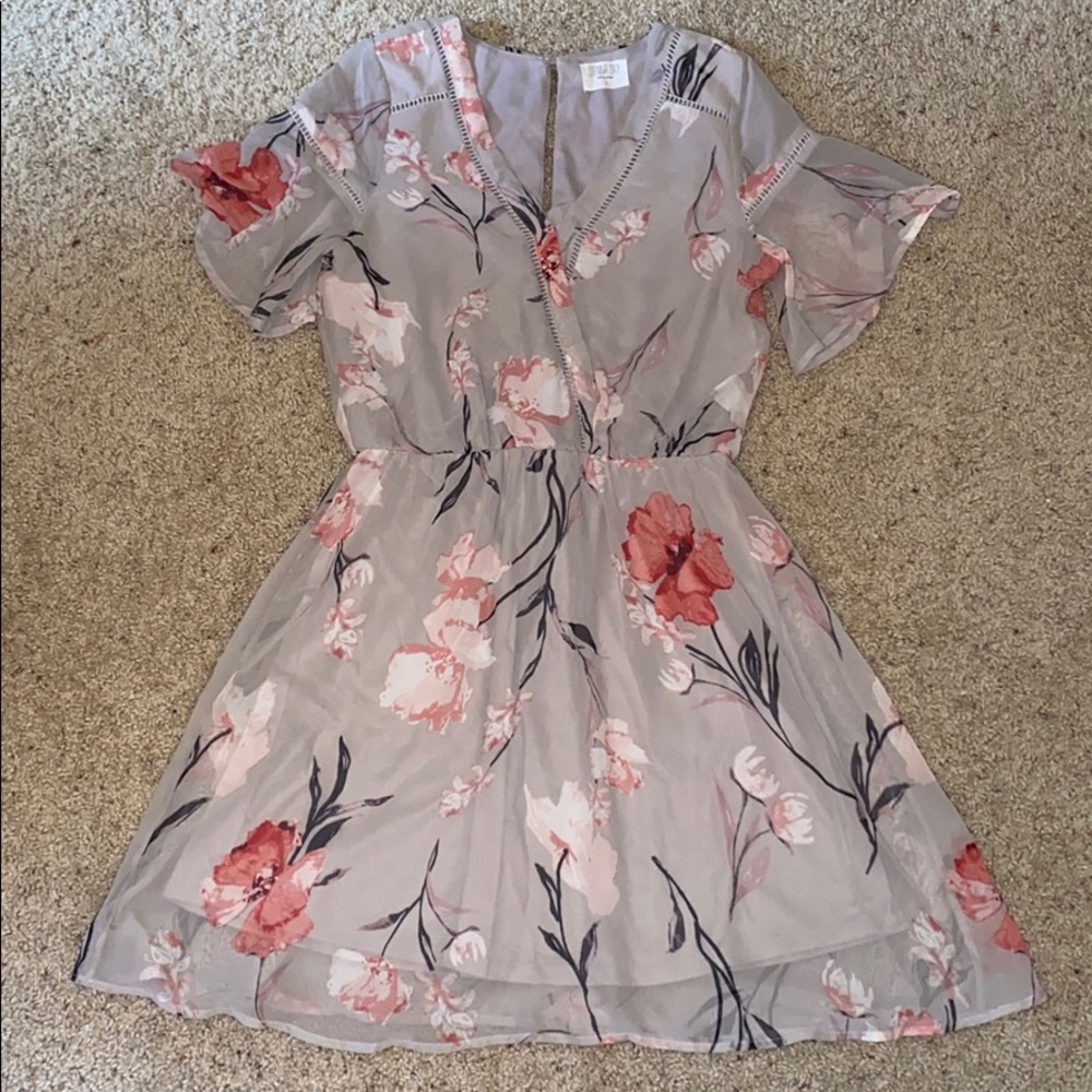 Light grey floral dress